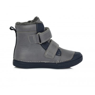 D.D. step chlapčenská detská celokožená zimná obuv W049-607B Grey